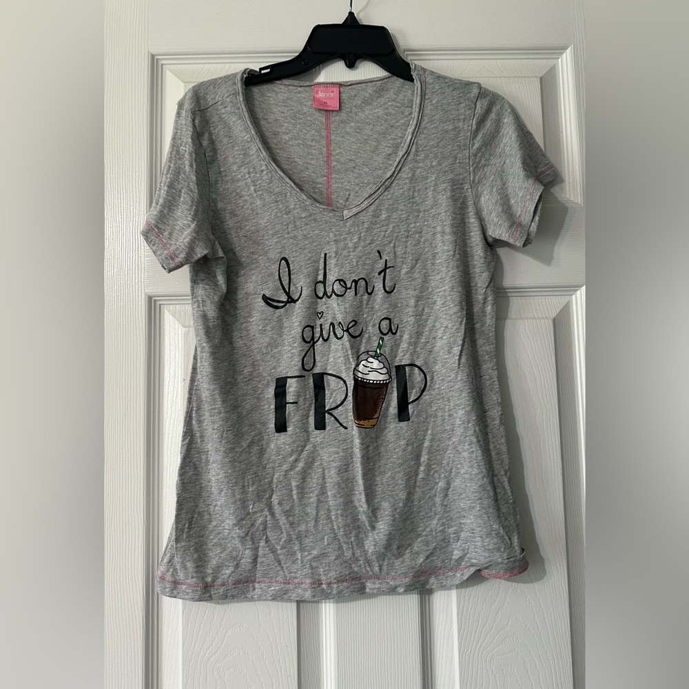 Jenni Grey Heather Short-Sleeve Graphic-Print Pajama Top medium.